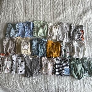 Newborn baby boy pajamas lot 19. Assorted brands, carters,Gerber, Janie and jack